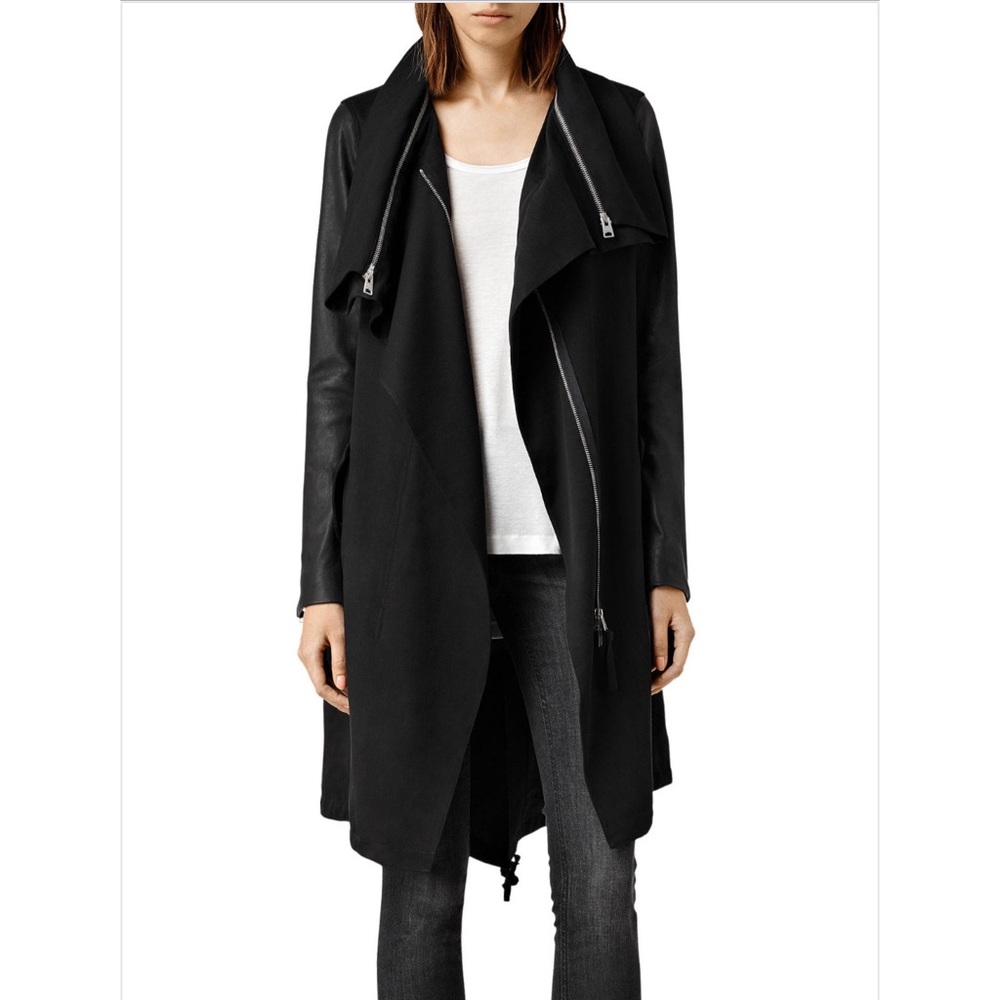 ALLSAINTS LUNA PARKA LEATHER SLEEVES